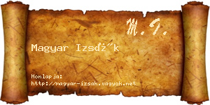 Magyar Izsák névjegykártya